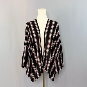 Maurices Black and Pink Striped Women's Poncho